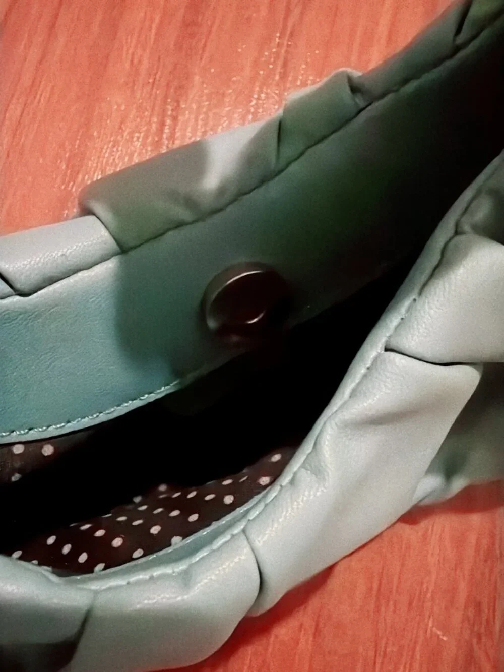 Light Blue Ruched Shoulder Bag Soft Hobo Purse Scrunch Handle